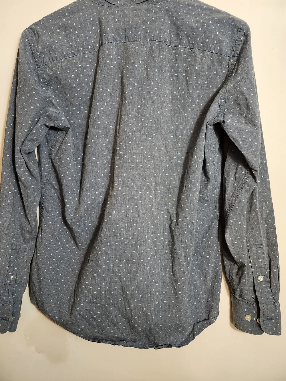 Banana Republic Men's Light Blue Micro-Print Button-Down Shirt - Size Small